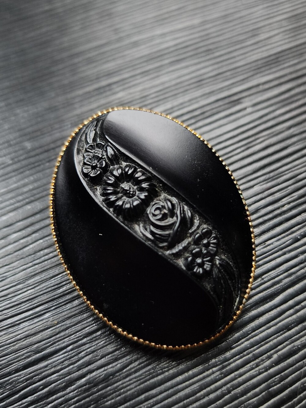 Vintage Victorian Revival Mourning Brooch